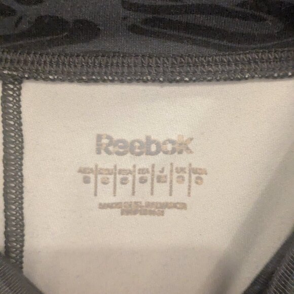 Reebok Cheetah Gray Black Leggings-Small - Picture 3 of 5